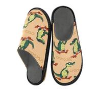 Mnsruu Pantoufles pour homme et femme - Motif crocodile - Chaudes et pelucheuses - Semelles antidérapantes pour intérieur/extérieur, Skateboard motif crocodile, 37.5/38 EU