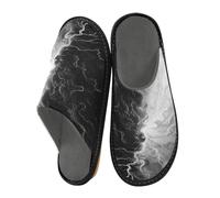 Mnsruu Pantoufles pour homme - Motif dragon fumé - Chaudes et pelucheuses - Semelles antidérapantes pour intérieur/extérieur, Fumée Ragon, 37.5/38 EU