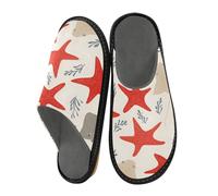 Mnsruu Pantoufles pour homme - Motif raie manta - Étoile de mer - Chaudes et pelucheuses - Semelles antidérapantes pour intérieur/extérieur, Motif étoile de mer raie manta, 37.5/38 EU