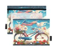 Mnsruu Peace Dove Lot de 2 trousses à crayons avec fermeture éclair et fenêtre transparente pour ranger les fournitures scolaires et de bureau, multicolore, Taille unique, Trousse de beauté