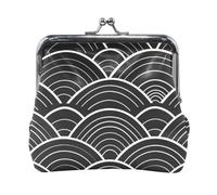 Mnsruu Porte-monnaie portable pour femmes et filles - Ligne blanche arc-en-ciel noire - Mini porte-monnaie en cuir pour femmes et filles - Pour cartes de crédit, clés, pièces de monnaie, casque, #03,