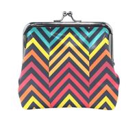 Mnsruu Porte-monnaie portable pour femmes et filles - Motif ligne ondulée arc-en-ciel - Mini porte-monnaie en cuir pour femmes et filles - Pour cartes de crédit, clés, pièces de monnaie, casque, #01,