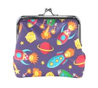 Mnsruu Porte-monnaie portable pour femmes et filles, planètes, fusées, cosmos, mini porte-monnaie en cuir pour femmes et filles, cartes de crédit, clés, pièces de monnaie, casque, #04, Taille unique,
