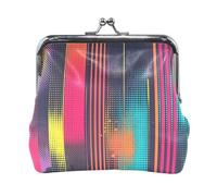 Mnsruu Porte-monnaie portable pour femmes et filles, pochette à ligne géométrique abstraite, mini porte-monnaie en cuir pour femmes et filles, cartes de crédit, clés, pièces de monnaie, casque, #03,