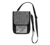 Mnsruu Portefeuille de voyage à motif géométrique optique sans couture, porte-passeport, porte-carte de crédit, gadget, sac unisexe à bandoulière, portefeuille de voyage avec sangle réglable, #01,