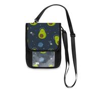 Mnsruu Portefeuille de voyage avec motif avocat dans l'espace - Porte-passeport - Porte-carte de crédit - Gadget - Unisexe - Avec sangle réglable, #01, Taille unique, Mode