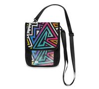 Mnsruu Portefeuille de voyage graffiti géométrique sans couture avec sangle réglable pour passeport, carte de crédit, gadget, sac à bandoulière, unisexe, #01, Taille unique, Mode