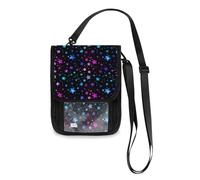 Mnsruu Portefeuille de voyage motif étoiles galaxie espace porte-passeport carte de crédit Gadget Pouch Pouch Bag Unisex Crossbody Wallet Travel Neck Wallet avec sangle réglable, #01, Taille unique,