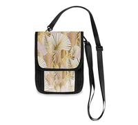 Mnsruu Portefeuille de voyage motif feuilles or rose géométrique, porte-passeport, porte-cartes de crédit, gadget, sac à bandoulière, portefeuille de voyage unisexe avec sangle réglable, #01, Taille