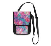 Mnsruu Portefeuille de voyage motif géométrique abstrait aquarelle porte-passeport porte-cartes de crédit Gadget Pouch Bag unisexe bandoulière portefeuille de voyage tour de cou portefeuille avec