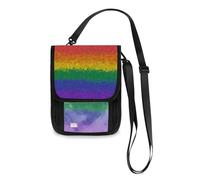 Mnsruu Portefeuille de voyage motif géométrique arc-en-ciel avec sangle réglable pour passeport, carte de crédit, gadget, unisexe, #01, Taille unique, Mode