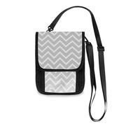 Mnsruu Portefeuille de voyage rétro blanc rayé géométrique avec sangle réglable pour passeport, carte de crédit, gadget, sac à bandoulière, unisexe, #01, Taille unique, Mode