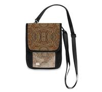Mnsruu Portefeuille de voyage tribal ethnique géométrique porte-passeport porte-cartes de crédit Gadget Pouch Bag Sac unisexe bandoulière portefeuille de voyage tour de cou portefeuille avec sangle