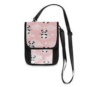 Mnsruu Portefeuille de voyage unisexe avec sangle réglable Motif pandas blancs étoiles lunes roses, #01, Taille unique, Mode