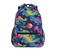 Mnsruu Rainbow Planet Sac à dos pour étudiants, garçons et filles, sac d'école, sac à dos de voyage décontracté