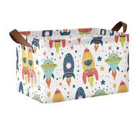 Mnsruu Rockets Stars Boîte de rangement pour étagères Grand bac de rangement cube étanche Organiseur placard vêtements chambre à coucher