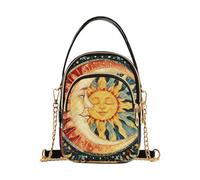 Mnsruu Sac à bandoulière pour femme - Astrologie - Soleil et lune - Sac à dos à bandoulière avec sangle réglable
