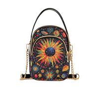 Mnsruu Sac à bandoulière pour femme - Astrologie - Soleil - Planète - Étoiles - Petit sac à bandoulière avec sangle réglable