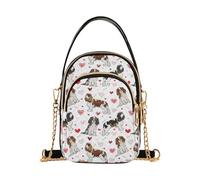 Mnsruu Sac à bandoulière pour femme Cavalier King Charles Spaniel Dog Heart Sling Sac à main Petit sac à bandoulière Sac à main avec sangle réglable