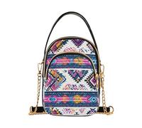 Mnsruu Sac à bandoulière pour femme - Violet - Ethique aztèque - Sac à dos à bandoulière avec sangle réglable