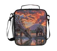 Mnsruu Sac à déjeuner isotherme Jurassic Dinosaures Forest pour garçons et filles