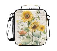 Mnsruu Sac à déjeuner isotherme motif tournesol Paris pour garçons et filles