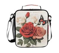 Mnsruu Sac à déjeuner isotherme pour garçons et filles Motif papillon Rose Paris