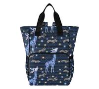 Mnsruu Sac à dos à langer pour bébé avec fond rayé et motif girafe - Sac à dos imperméable pour les mamans et les papas