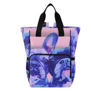 Mnsruu Sac à dos à langer pour bébé avec fond rose et deux grands sacs à langer étanches pour les mamans et les papas