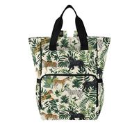 Mnsruu Sac à dos à langer pour bébé motif tigre zèbre noir panthère noire sac à dos grand sac à langer de voyage imperméable pour mamans et papas