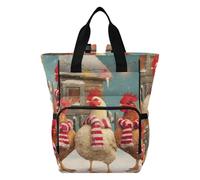 Mnsruu Sac à dos à langer pour bébé - Trois coqs en hiver - Grand sac étanche pour les mamans et les papas