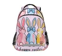 Mnsruu Sac à dos aquarelle trois lapins pour école primaire junior lycée sac à dos pour étudiants adolescents