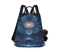 Mnsruu Sac à dos Cosmic Biologique Astral Art pour femme Sac à dos antivol décontracté Sac à bandoulière tendance pour femme