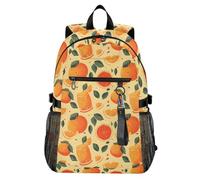 Mnsruu Sac à dos de voyage pour ordinateur portable de 14 pouces - Léger et décontracté - Motif jus de citron orange
