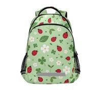 Mnsruu Sac à dos d'écolier en forme de trèfle et de coccinelle pour garçons et filles