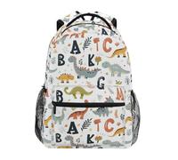 Mnsruu Sac à dos enfant avec des dinosaures et des mots anglais, pour garçons et filles, grand sac à dos pour l'école primaire, sac à bandoulière, cartable