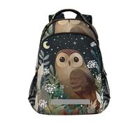 Mnsruu Sac à dos Hibou Night School Bag Primaire Junior High School Sac à dos Bookbag pour étudiants adolescents