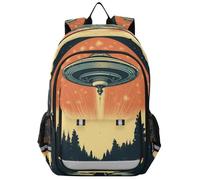 Mnsruu Sac à dos motif vaisseau spatial Alien pour garçons filles étudiants école sac à dos de voyage, multicolore, taille unique