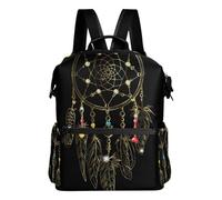 Mnsruu Sac à dos orné d'attrape-rêves bohème bohème à plumes pour femme PU tendance antivol sac à main fille sac à dos d'école sac à dos de voyage décontracté sac à bandoulière léger, #01, taille