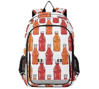 Mnsruu Sac à dos pour bouteille de sauce chili ketchup pour garçons et filles, sac d'école, sac à dos décontracté pour ordinateur portable, sac à dos de voyage, sac à dos pour femmes et hommes