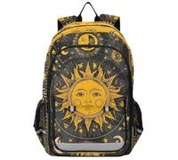 Mnsruu Sac à dos pour cartes de tarot astrologie soleil lune étoiles or pour garçons filles sacs d'école sac à dos pour ordinateur portable sac à dos de voyage sac à dos femme homme université