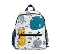 Mnsruu Sac à dos pour enfant - Motif baleine - Octopus - Hippocampe - Méduse - Pour enfants - Pour l'école maternelle, A800, 25.40x30.5x10cm