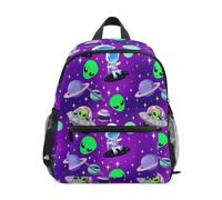 Mnsruu Sac à dos pour enfants - Motif extraterrestres de dessin animé - Sac à dos préscolaire - Sac à dos pour l'école maternelle - Sac à dos de voyage pour garçons et filles
