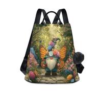 Mnsruu Sac à dos pour femme avec motif papillon et gnomes