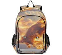 Mnsruu Sac à dos pour ordinateur portable 15,6" Motif aigles volant à travers les flammes Sac à dos d'école pour adolescentes et filles, sac à dos de voyage léger pour le travail universitaire, 45 x