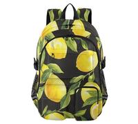 Mnsruu Sac à dos pour ordinateur portable Citronnier Jaune Limon Noir Sac à dos pour ordinateur portable College Femmes Hommes College Bookbag Résistant à l'eau Sac à dos de voyage décontracté Multi