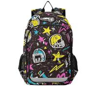 Mnsruu Sac à dos pour ordinateur portable de 15,6" - Jaune - Rugby - Pour adolescentes - Sac à dos de voyage léger pour le travail universitaire - 45 x 33 x 17 cm
