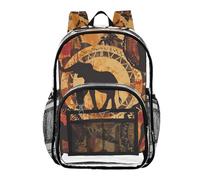Mnsruu Sac à dos transparent pour étudiants, garçons, filles, éléphants africains, girafes, sac à dos pour l'école