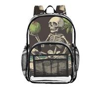 Mnsruu Sac à dos transparent pour étudiants garçons filles noix de coco crâne sac à dos sac à dos sac à dos pour école