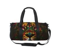 Mnsruu Sac de sport avec bandoulière pour homme et femme Illustration colorée d'un lion Sac de sport avec compartiment à chaussures pour la nuit, le week-end, #01, Taille unique, Mode